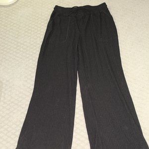 Waverly Women's Small Black Ribbed Stretch Knit Wide Leg Lounge Pants